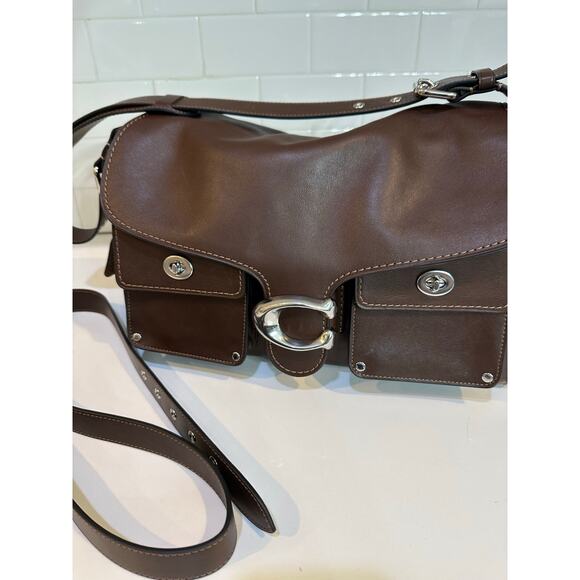 Coach Tabby 36 cargo Turnlock Women's Brown Western Shoulder Bag Rare - Picture 1 of 13